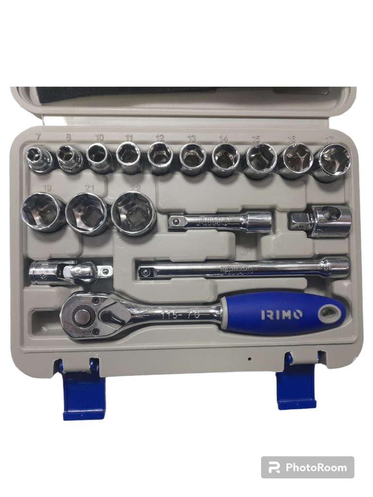JUEGO DE DADOS SET 3/8 18PZS IRIMO