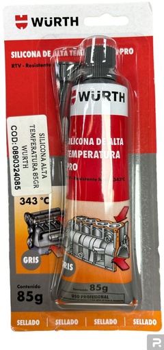 [0890324085] SILICONA ALTA TEMPERATURA 85GR WURTH